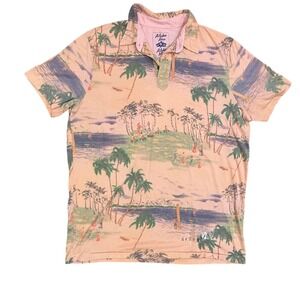 NWT Vintage Aloha Aku Aloha Mai Hawaiian Polo Shirt Pink Tropical Print XXL